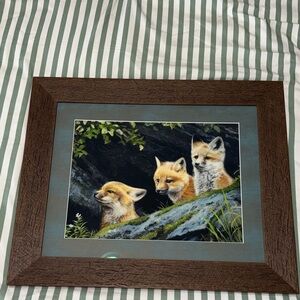 Custom Wood Framed Fox Art 🖼️ 24x20 inches